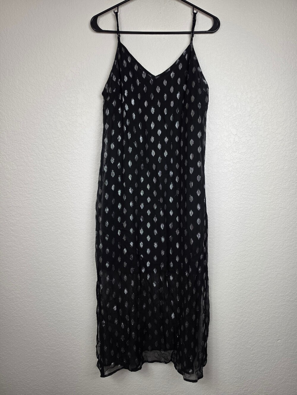 Anthropologie Band of Gypsies Black Metallic Dress Medium